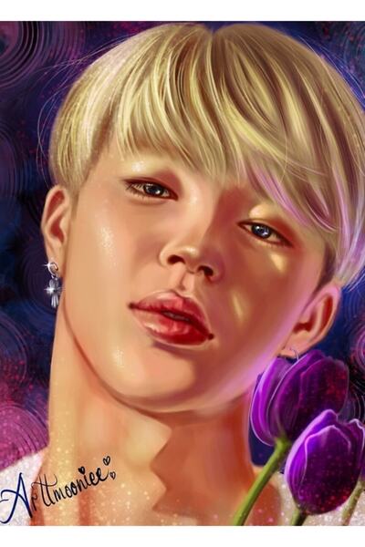 Universal Μωβ Τουβλάκι Τριαντάφυλλο Jimin Ξύλινη Αφίσα Διακοσμητική Ξύλινη Αφ...