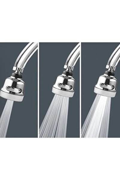 Arsimo Krom 3 Fonksiyonlu Mutfak Lavabo Başlığı 360 Derece Döner Musluk Ucu