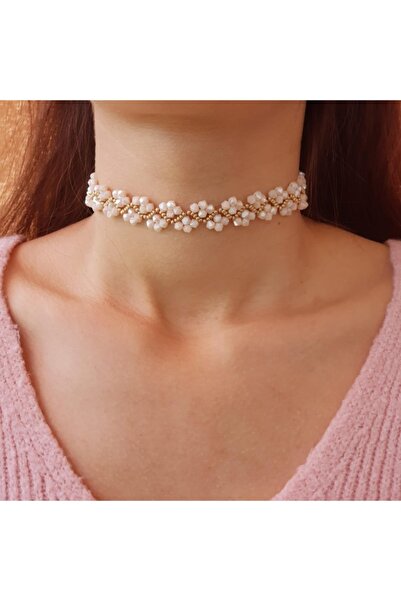 Handmade By HLY اليدوية كريستال حجر مسحوق المختنق قلادة