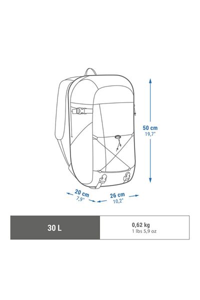 UZUNKAYA Σακίδιο πλάτης Quechua 20L Γκρι Μπλε Doga Hiking - Nh 100