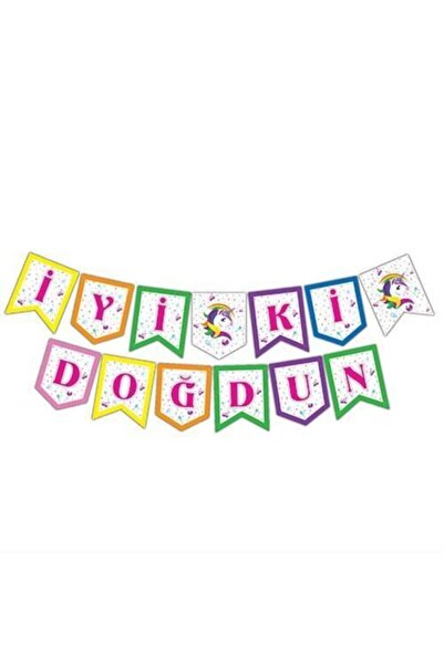 UNICORN Rengarenk Iyi Ki Doğdun Rengarenk Zigzak Banner