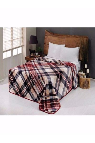 MİNK Lacasa 200x240 Beige Double Polyester Blanket - 1078