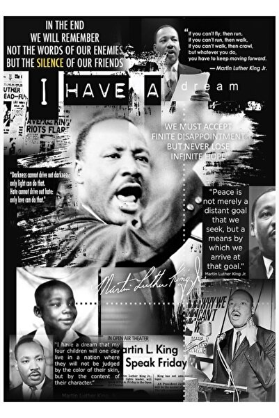 Universal Poster decorativ din lemn cu pictură Martin Luther King