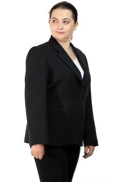 Fagi سترة نسائية سوداء كبيرة الحجم بأزرار