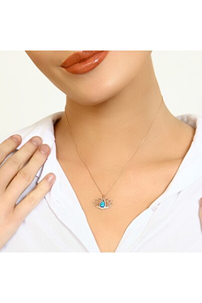 LOTUS JW Opal Taşlı Lotus Kolye - 925 Ayar Gümüş Kolye