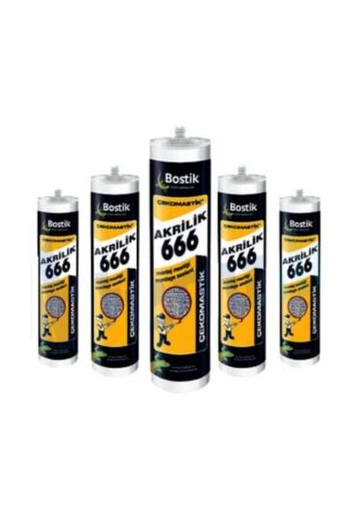 ÇEKOMASTİK Akrilik 666 Montaj Mastiği Beyaz 5 Adet