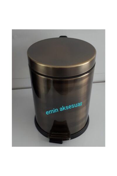 Defne Pedallı Paslanmaz Çelik Çöp Kovas 5lt Antik