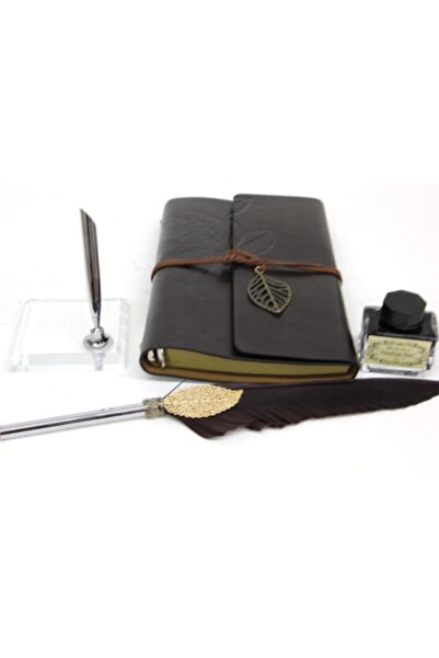 HEPBİMODA Divit Hokka Defter Ve Tüylü Kalem Seti Hediyelik Set 2