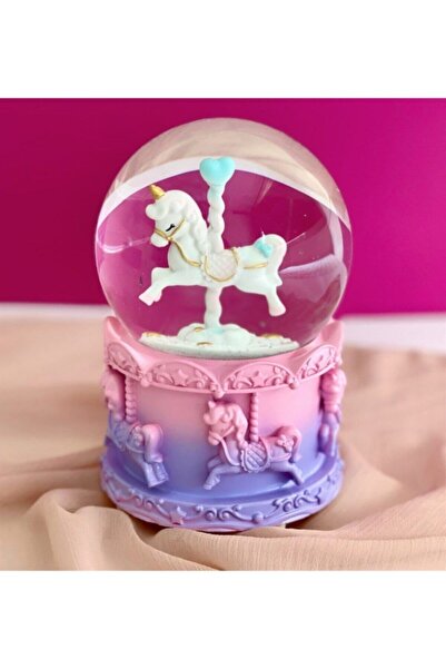 Genel Markalar Tasarım Atlı Karınca Unicorn Kar Küresi Büyük Boy Hediye Işıklı Müzikli Kar Küresi