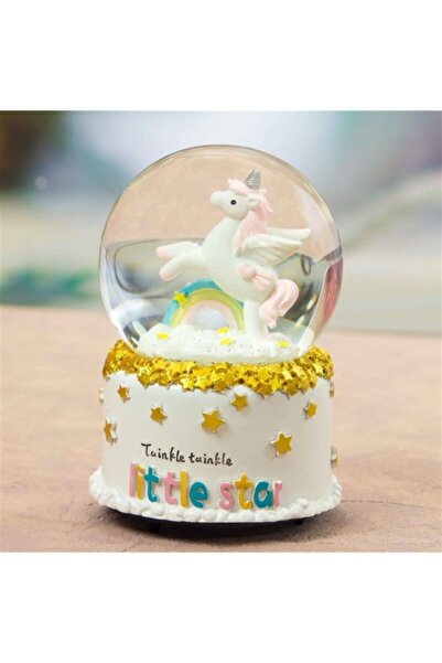 Genel Markalar Unicorn Tasarımlı Işıklı Büyük Boy Müzikli Kar Küresi