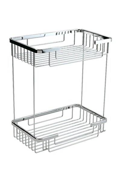 Defne 15x25 Cm Ikili Banyo Köşelik Rafı Şampuanlık