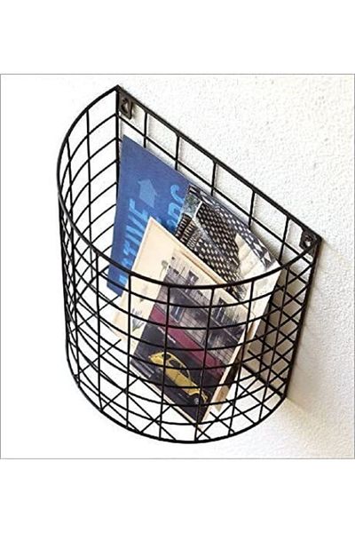 GO DEKOR Black Matte Decorative Semicircle Organizer Basket