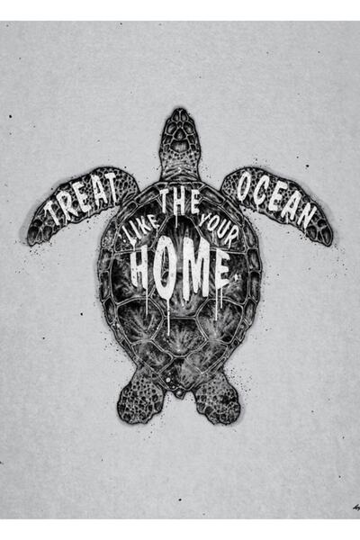 Universal Ocean Omega (μονόχρωμη) Ξύλινη Διακοσμητική Αφίσα Ζωγραφικής