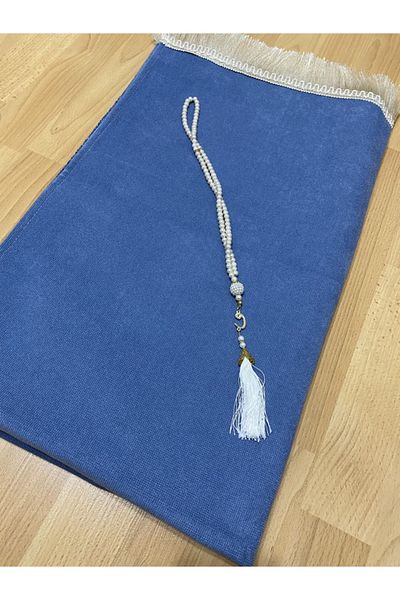 AYHANHOME Covor de rugăciune cu franjuri cadou de zestre țesut din catifea de lux