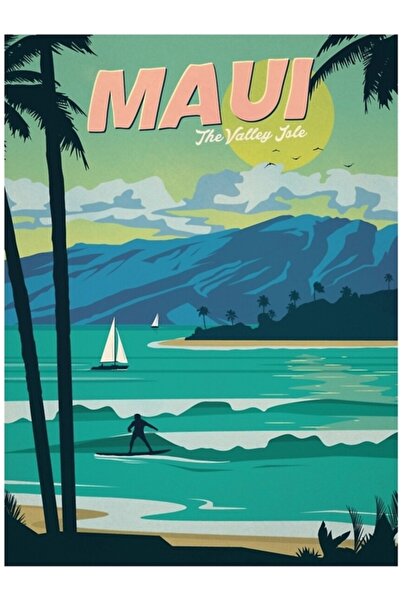 Universal Poster decorativ din lemn Maui Tablo