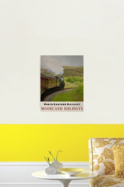 Universal Διακοσμητική ξύλινη αφίσα με εικονογράφηση τρένου North York Moors