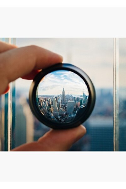 Universal Poster din lemn Manhattan Tablo cu un bărbat ținând o lentilă