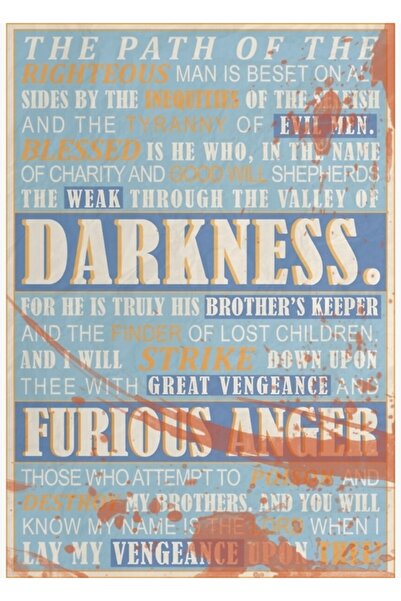 Universal Cheap Novel : Ezekiel 25:17 (by Blood) Painting Wooden Poster Decor...