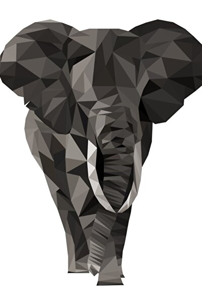 Universal Poster decorativ din lemn cu elefant triunghiular
