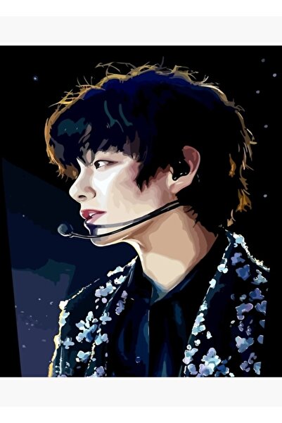 Universal Poster decorativ din lemn cu desen BTS Taehyung, cod 1129