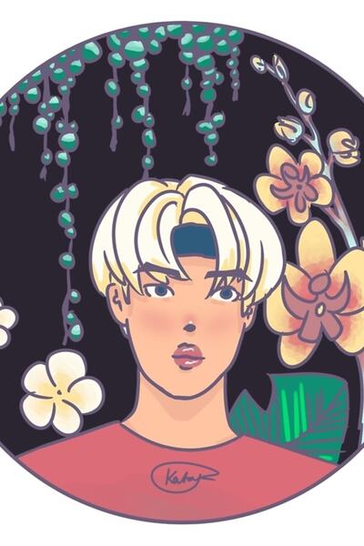 Universal Τροπική Κορδέλα Μαλλιών Jin Bts Fanart 2019 Φεστά Από την Kata R. Ξ...