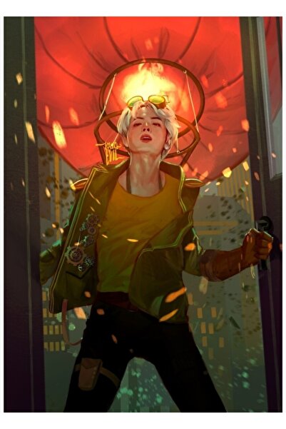 Universal Bts Jin "Ο Ιπτάμενος Άνθρωπος" Ξύλινη Αφίσα Ζωγραφικής Διακοσμητική...