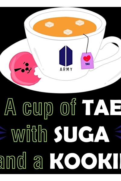 Universal Διακοσμητική Ξύλινη Αφίσα Πίνακα Bts με Κούπα, Κωδικός4421