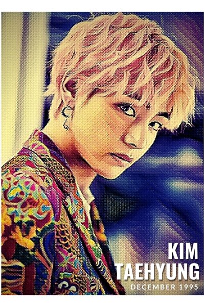 Universal Tablou portret Bts V Poster decorativ din lemn Cod4308