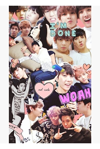 Universal Poster decorativ din lemn Bts Kolaj Tablo Cod4997