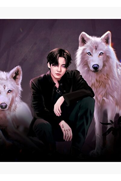 Universal Tablo Poster din lemn decorativ Bts&ordu Wolves with Jungkook Cod1156