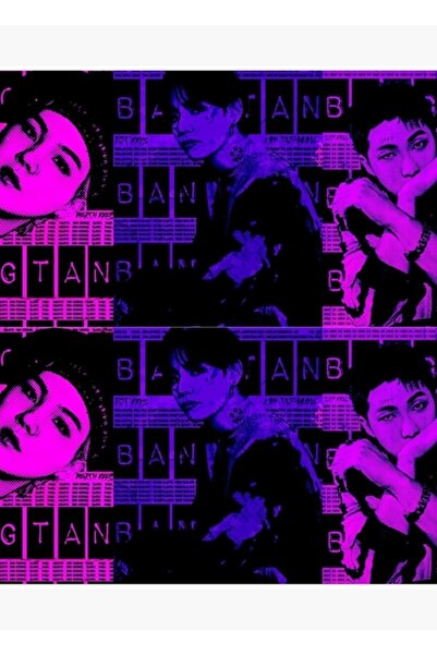 Universal Bts Suga, V & Rm Punk Rock Style Print Painting Wooden Poster Decor...