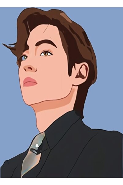 Universal BTS V Ταεχιουνγκ Ζωγραφική Φαν Αρτ BTS Ξύλινη Αφίσα Διακοσμητική Κω...