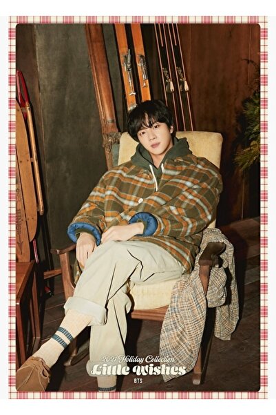 Universal Bts Jin Little Wishes Holiday Collection Painting Wooden Poster Dec...