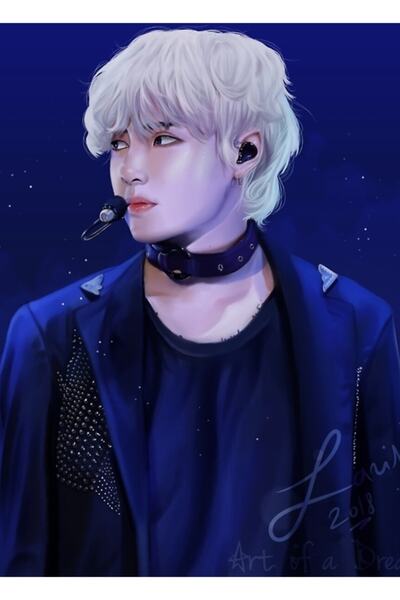Universal Bts Taehyung/ V Concert Fan Art Painting Ξύλινη αφίσα Διακοσμητική ...