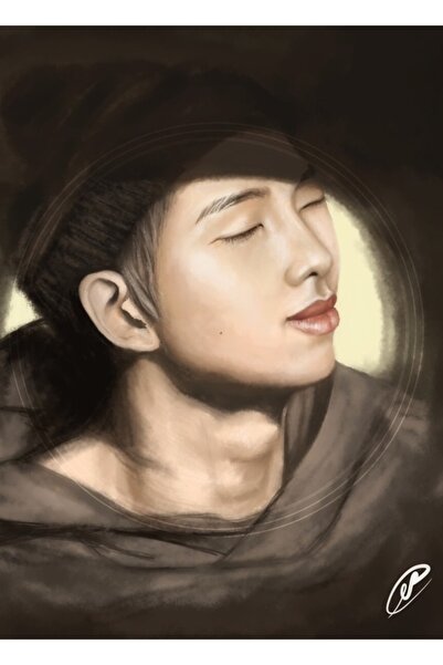 Universal Rm (bts) - Tablou portret maro, poster decorativ din lemn, Cod1248