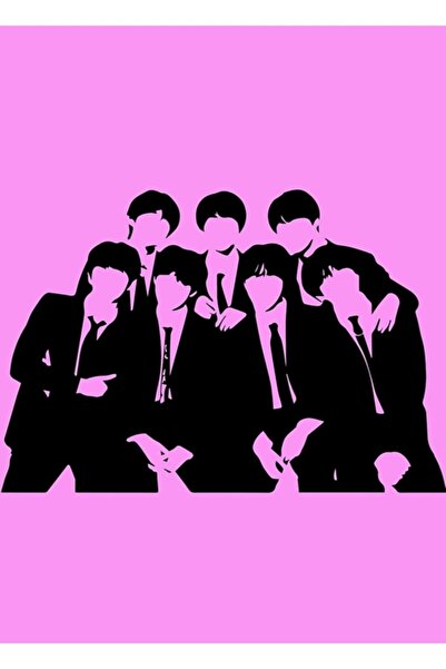 Universal Tablou cu membrii grupului BTS, poster decorativ din lemn, Cod3377