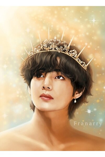 Universal Poster din lemn cu pictură prințesă, decorativ, Bts Taehyung Kod1137