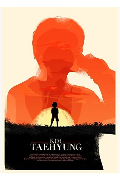 Universal Bts X Olly Moss: Tablou decorativ din lemn cu Kim Taehyung, Cod1155