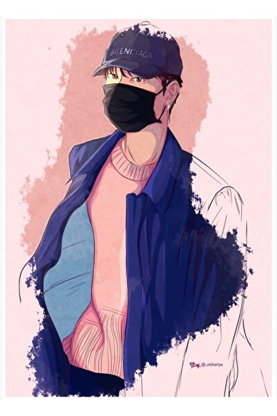 Universal Havaaliana 170903 - Poster decorativ din lemn Bts Jin Fan Art Code747