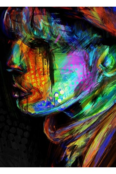 Universal Bts Jungkook Pictură portret digitală abstractă Poster din lemn dec...