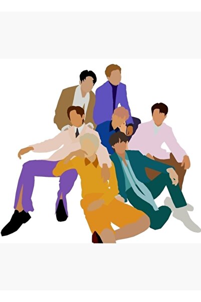 Universal Bts Billboard 2021 Εικονογράφηση Ομάδας Ξύλινη Διακοσμητική Αφίσα Ξ...