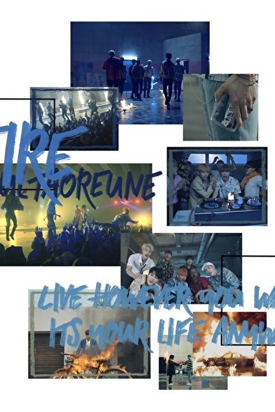 Universal Bts Ateş Tasarım Ξύλινη Διακοσμητική Αφίσα Τραπεζιού με Ξύλινο Σχέδ...