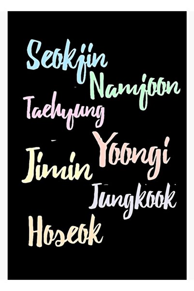 Universal Bts Πίνακας με Πραγματικά Ονόματα Ξύλινη Διακοσμητική Αφίσα Κωδικός...