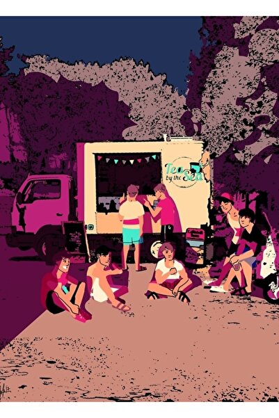 Universal Bts - Ξύλινη Ξύλινη Αφίσα Καλοκαιρινής Ζωγραφικής Διακοσμητική Κωδι...