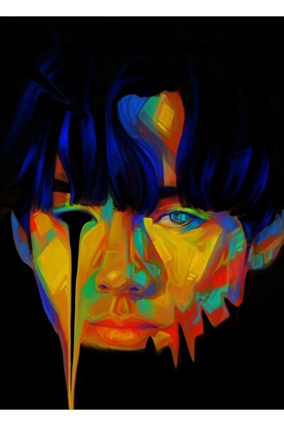 Universal Πολύχρωμο Υπερφυσικό Bts V Ψηφιακό Πορτρέτο Ζωγραφική Ξύλινη Αφίσα ...