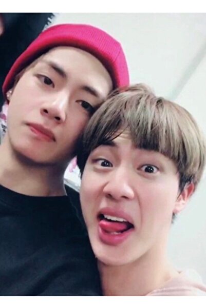 Universal Bts Taehyung + Jin / Taejin / Vjin Funny Painting Wooden Poster Dec...