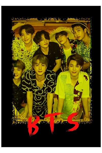 Universal Membrii grupului Kpop Bts, poster decorativ din lemn, cu design col...