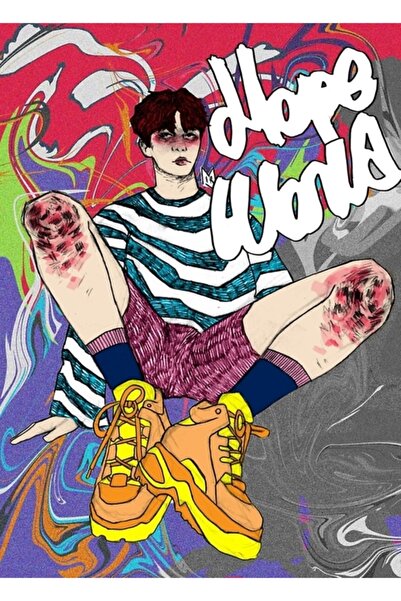 Universal Hopeworld // Bts // J-hope // Hoseok Ξύλινη Διακοσμητική Αφίσα Κωδι...