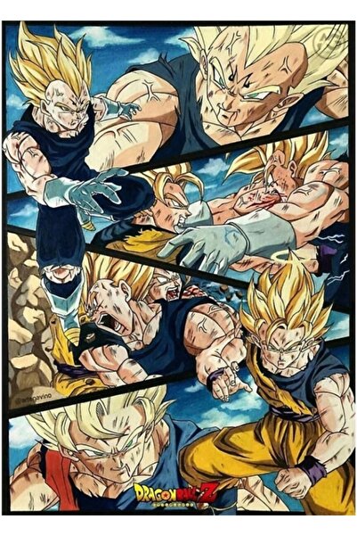 Universal Goku Vs Vegeta Dragon Ball Z Tablou decorativ din lemn cu poster
