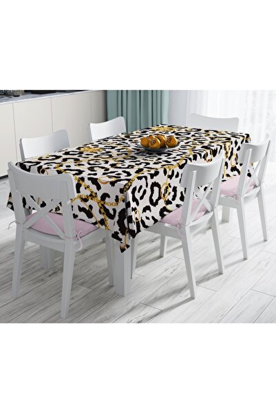 Realhomes Moderni stolnjak sa zebrastim uzorkom, otporan na mrlje, sa zlatnim...